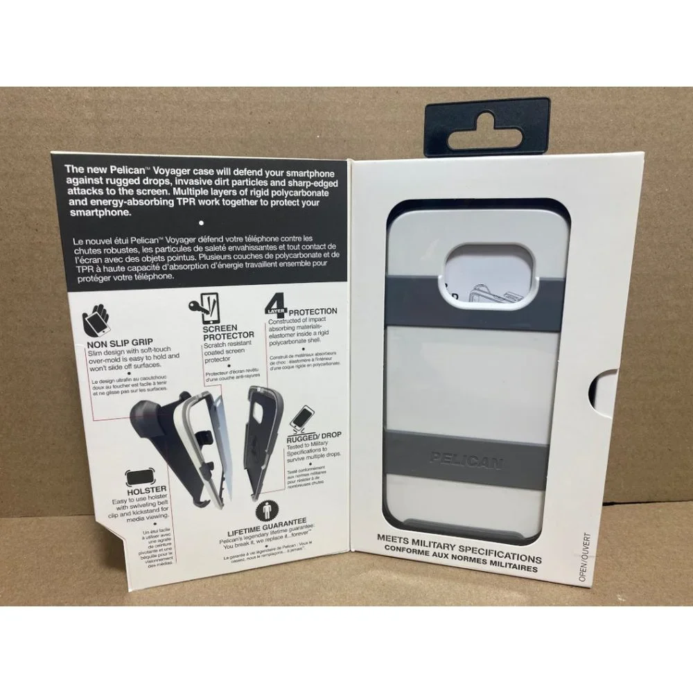 Galaxy S7 Case Pelican Voyager Military‎ Grade Belt Clip Screen Protector White